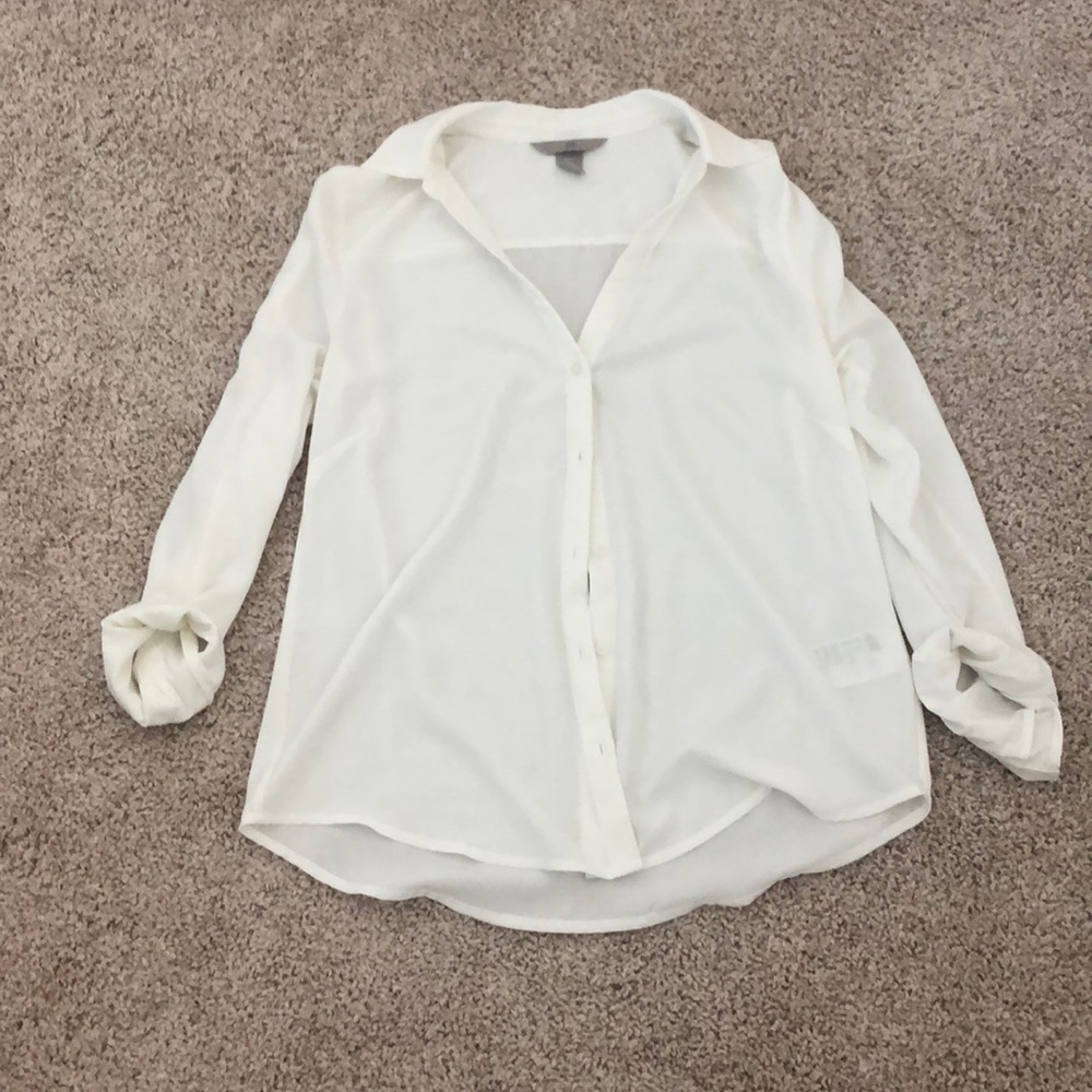 H&M White Button Down Top